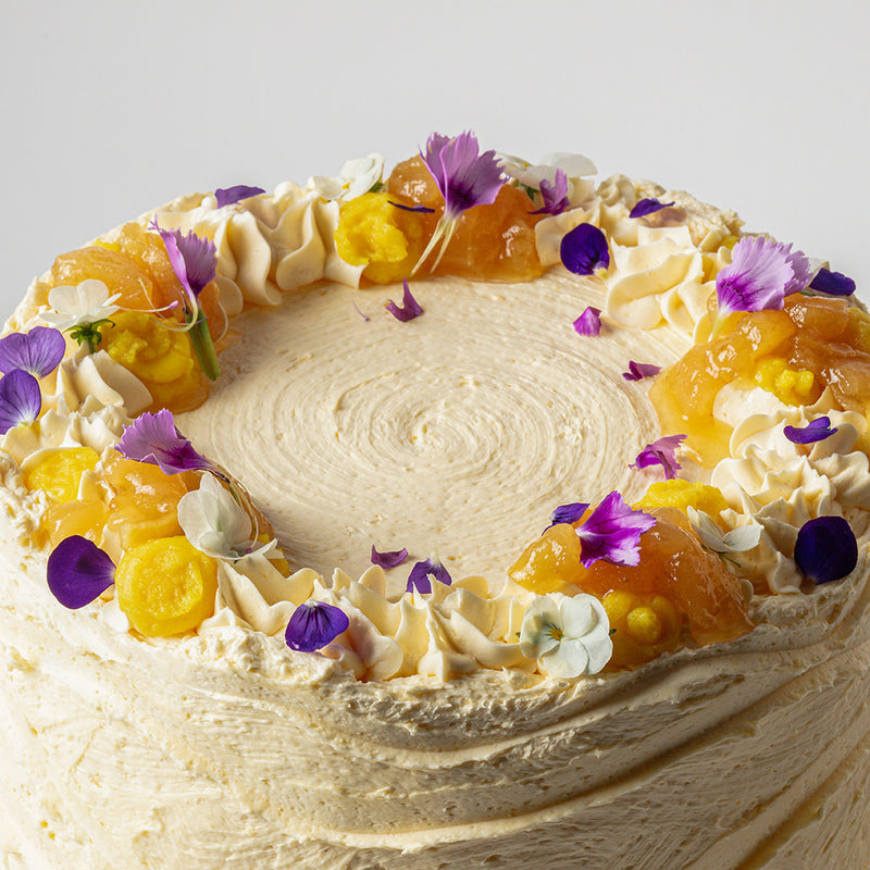 Vanilla Cake, Mango Compote & Gel, Mastic Cream