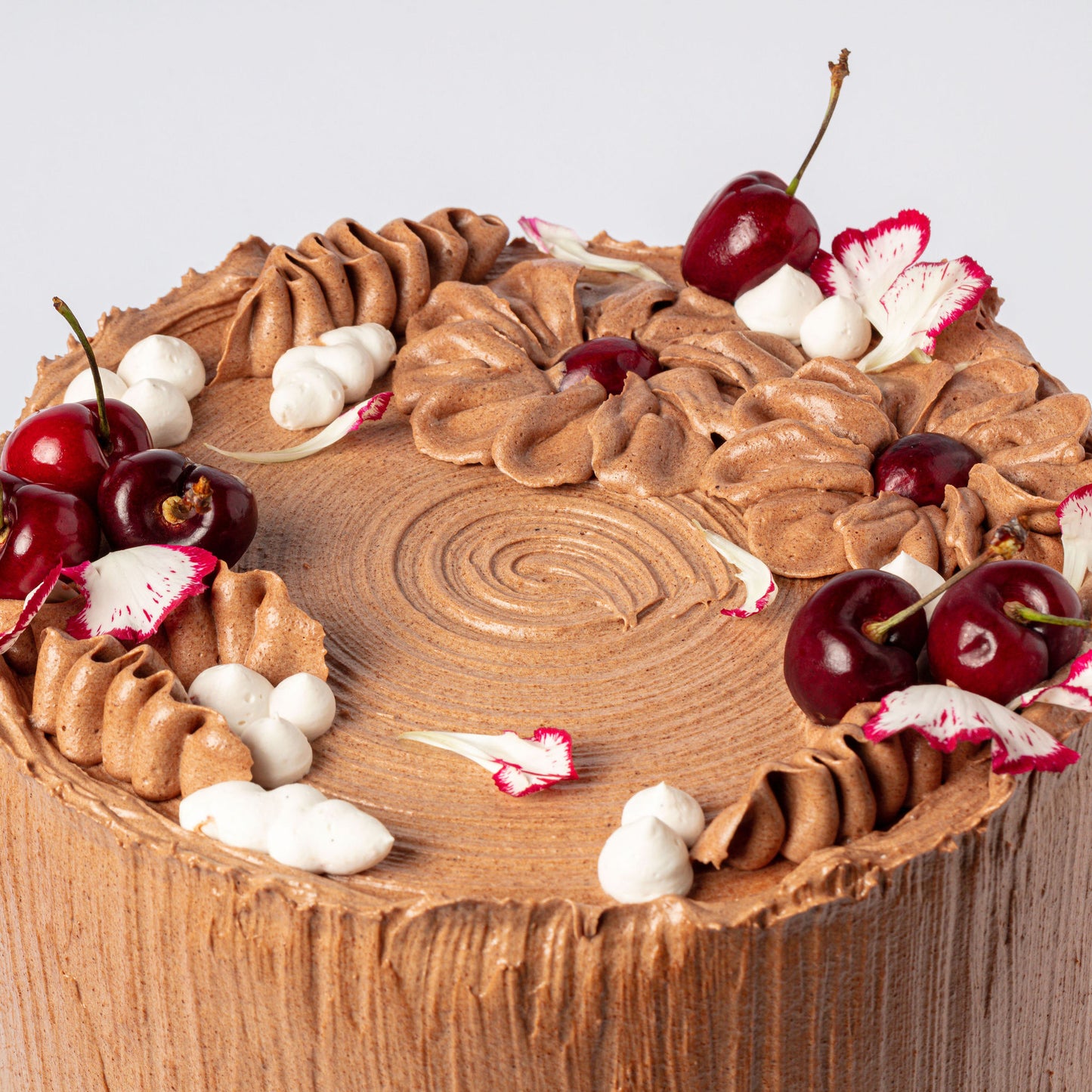 Charcoal Black Velvet, Vanilla Cherry Whipped Cream, Mylk-Chocolate Buttercream