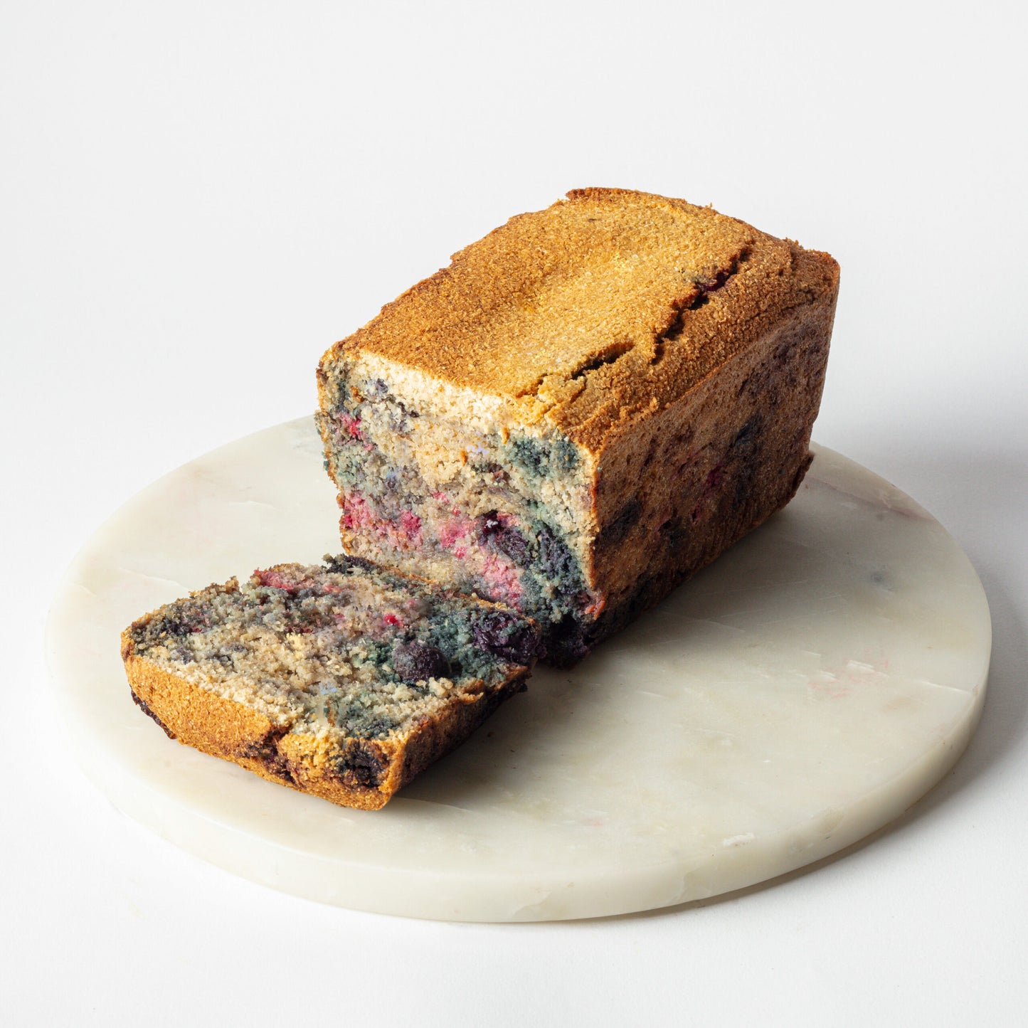 Keto Toasted Coconut Loaf with Mixed Berries