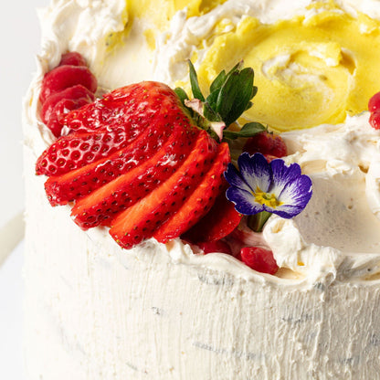 Shortcake with Lemon Basil Curd, Strawberry Compote & Sage Whipped Cream
