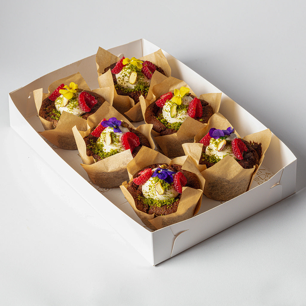 Pistachio, Rose & Cardamom Cupcakes with Raspberry Compote & Rose Buttercream