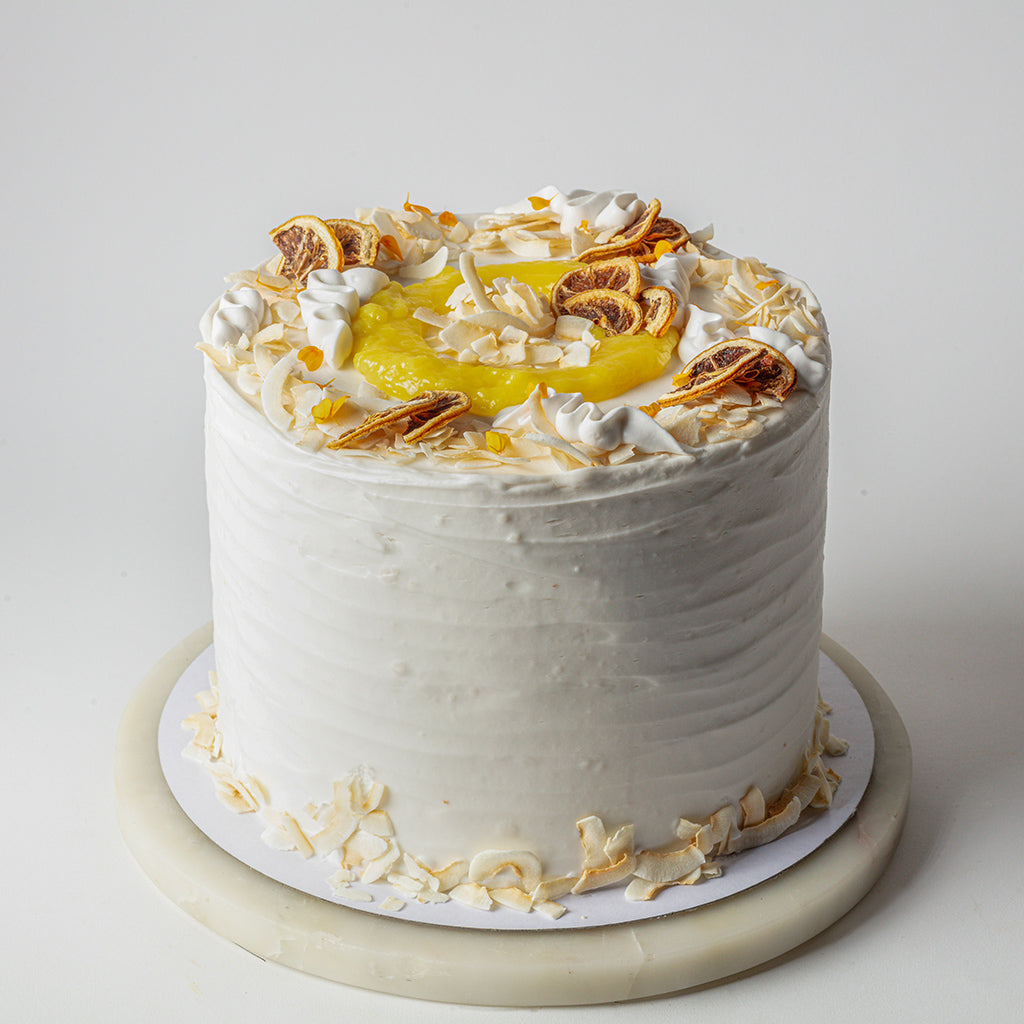 Coconut & Courgette Cake with Lemon Curd & Coconut Frosting