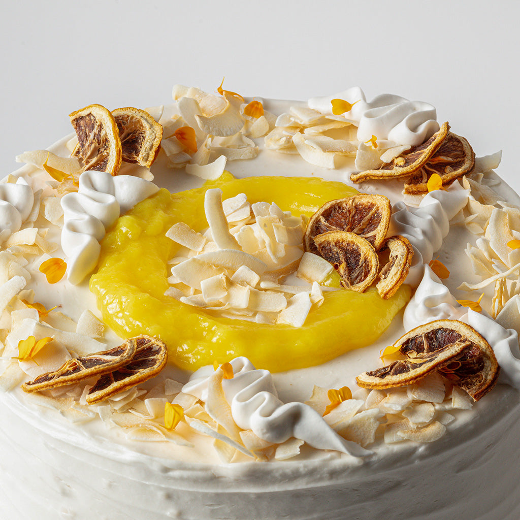 Coconut & Courgette Cake with Lemon Curd & Coconut Frosting