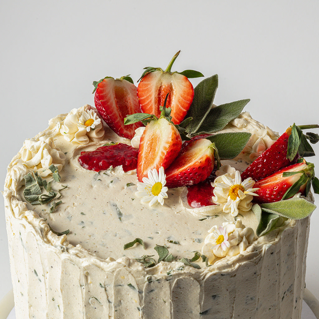 Strawberry Shortcake with Strawberry Compote & Sage Whipped Cream