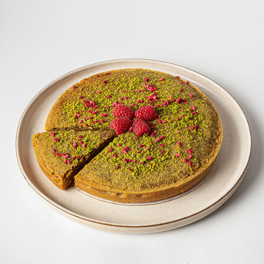 Pistachio Raspberry Frangipane With Rose Syrup